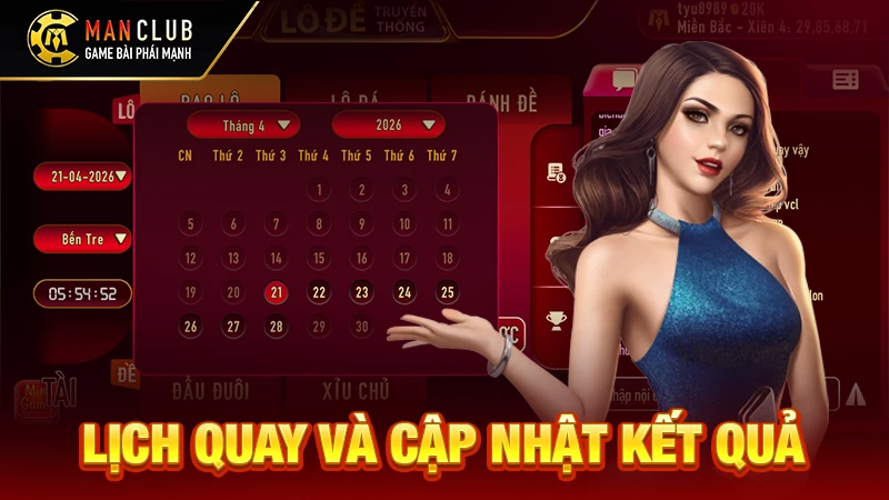 Lịch quay và cập nhật kết quả